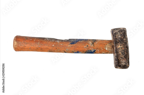 antique hammer isolated on white