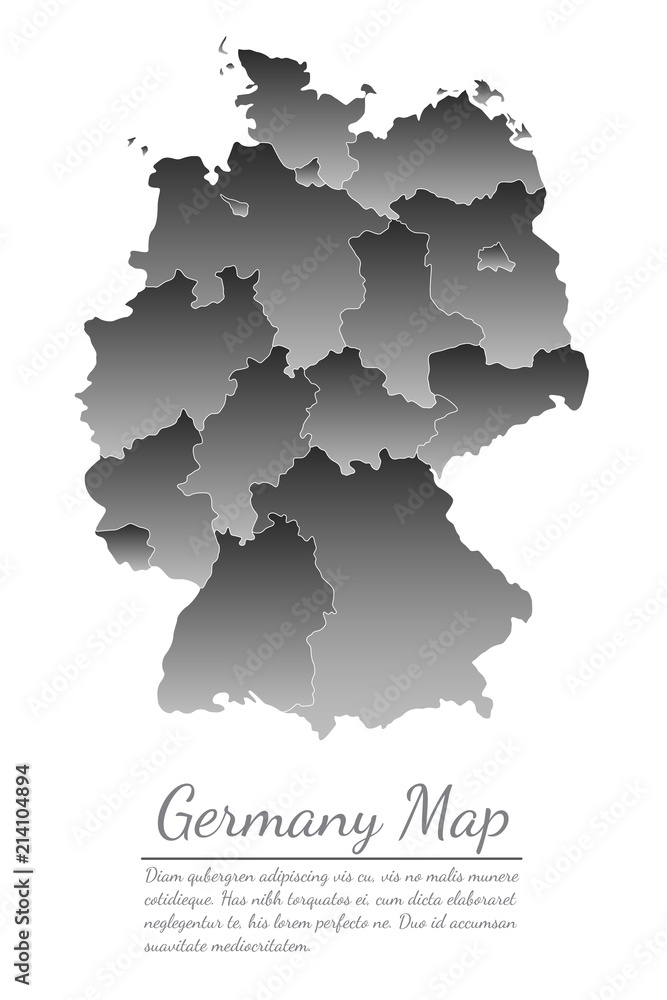 Concept map Of Germany on white background, vector illustration.