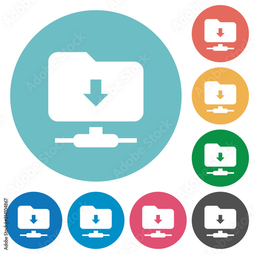 FTP navigate down flat round icons