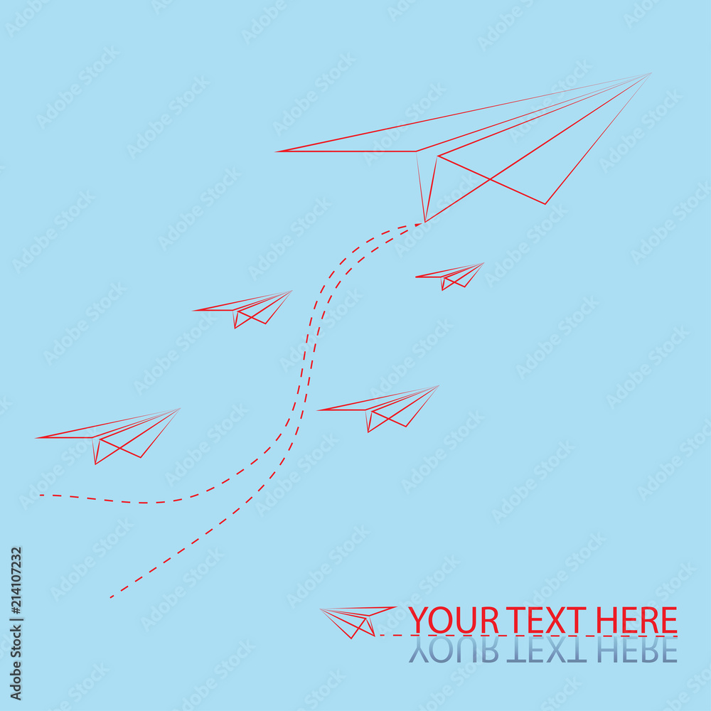Paper airplane background vector illustration. Stock Vector Adobe Stock