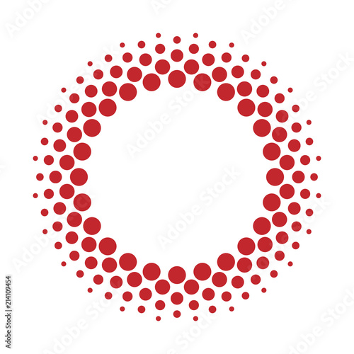 Halftone vector circle frame dots