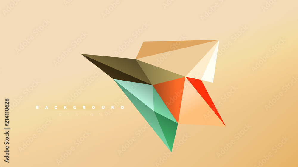 Abstract background - geometric origami style shape composition, triangular low poly design concept. Colorful trendy minimalistic illustration Abstract background - geometric origami style shape composition, triangular low poly design concept. Colorful trendy minimalistic illustration