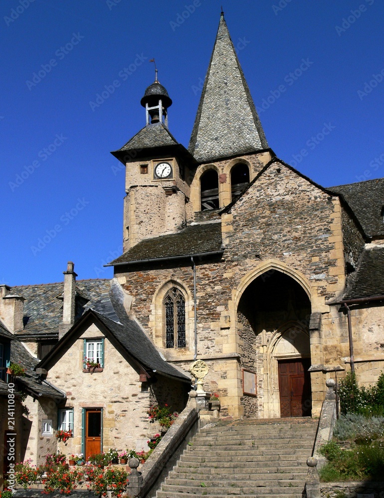 Church of the old village Estaing, Aveyron, France