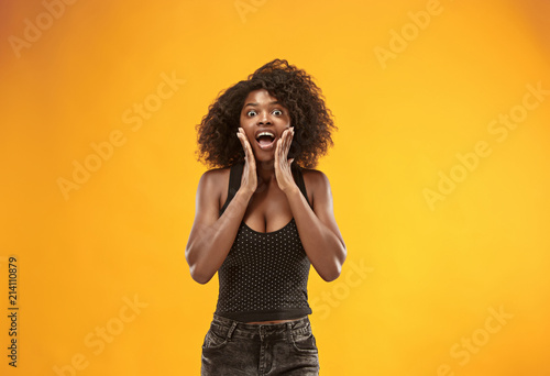 Slika na platnu Beautiful woman looking suprised