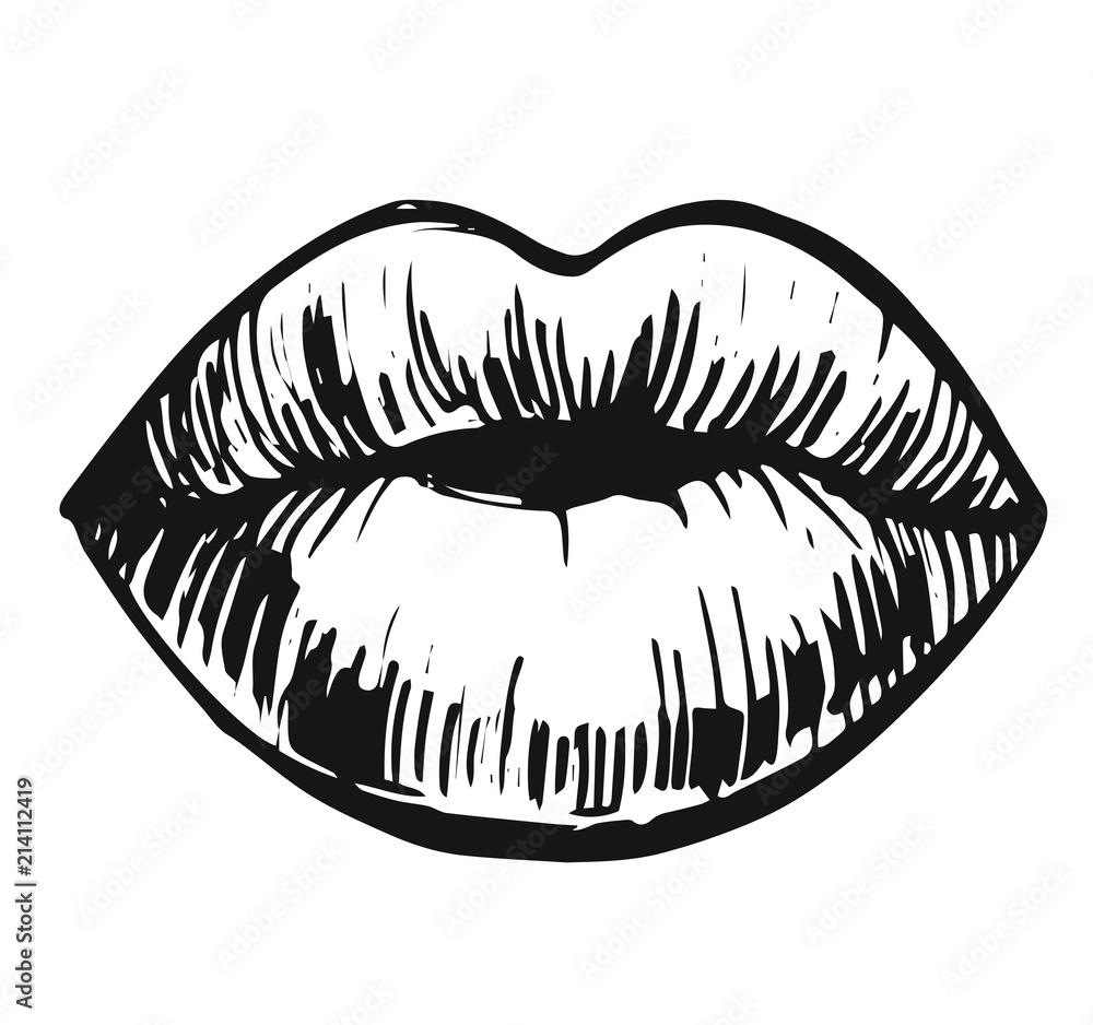 Obraz premium Sketch of lips