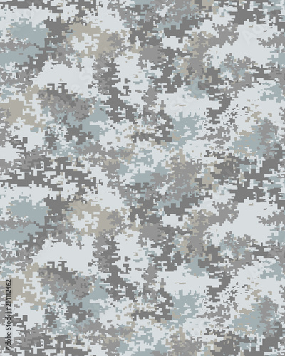 Digital fashionable camouflage pattern, fashion design. Seamless illustration