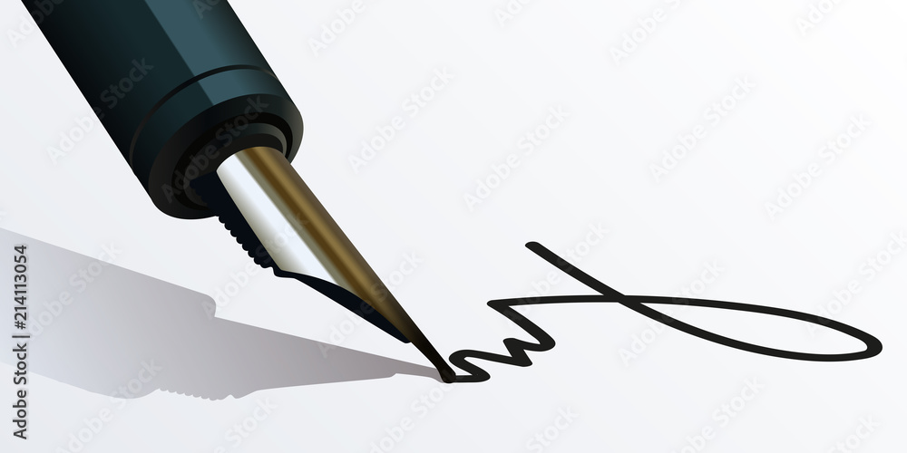 signature - contrat - stylo - signer - accord - commercial - homme d'affaire  - financier Stock Vector | Adobe Stock