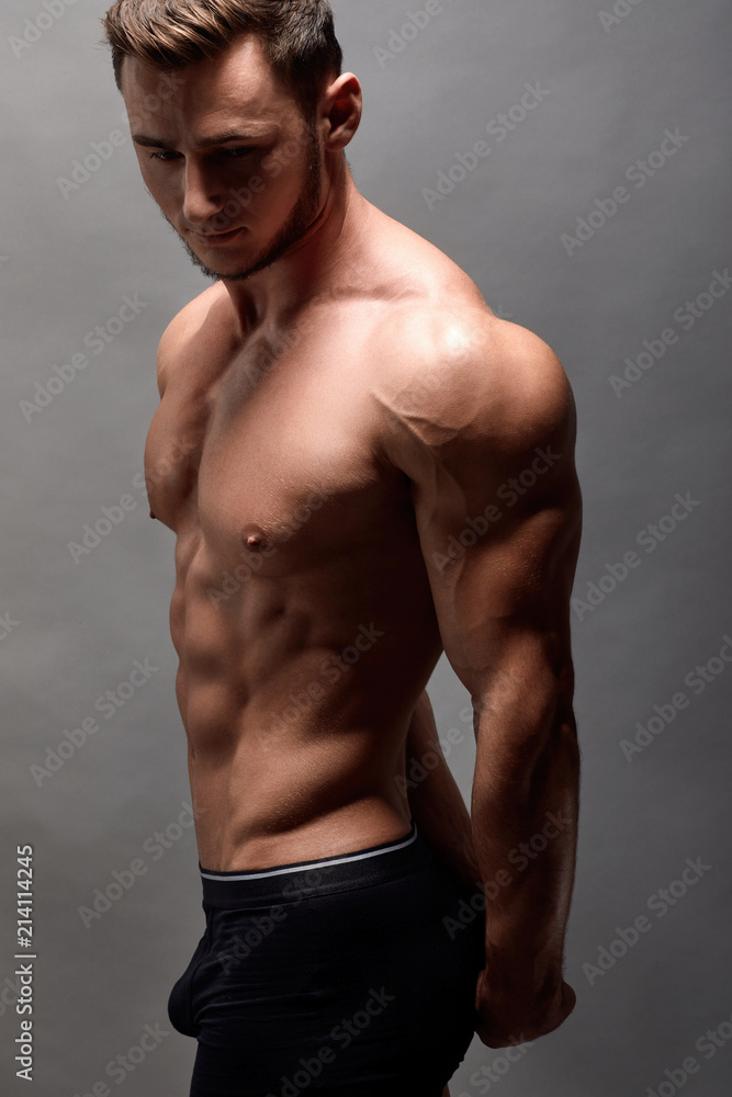 Athletic Man Fitness Model Torso showing big muscles. Athletic Man Fitness Model Torso showing big muscles.