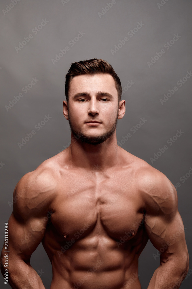 Athletic Man Fitness Model Torso showing big muscles. Athletic Man Fitness Model Torso showing big muscles.