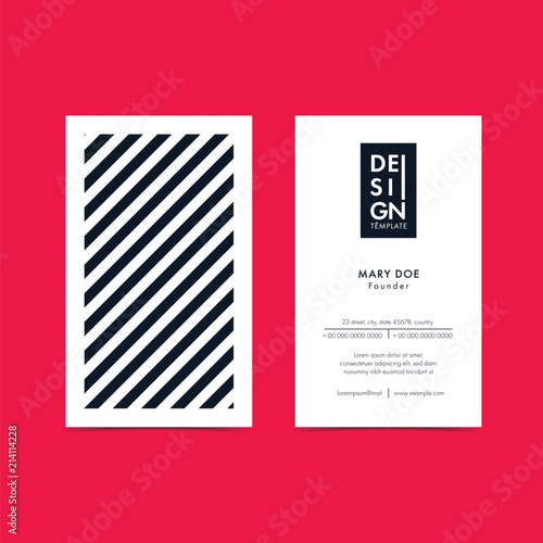 Creative B&W Business Card Layouts with geometric elements. Vector graphic.