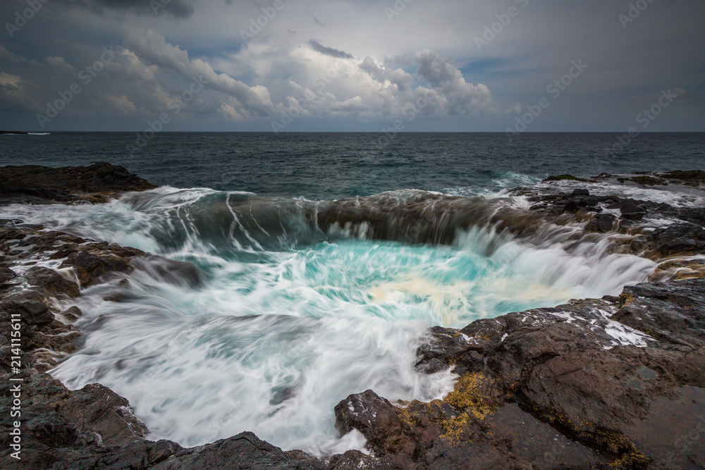 Ocean blowhole splash