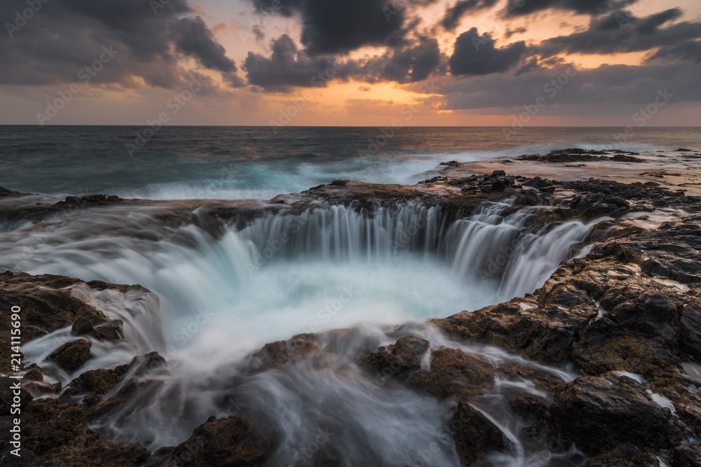 Ocean blowhole splash