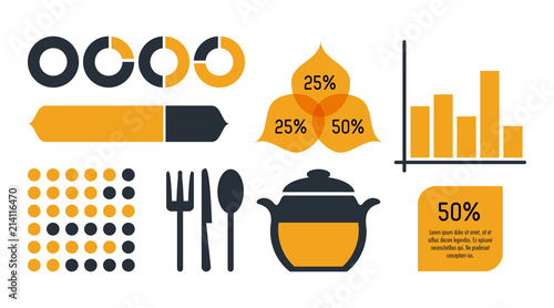 Nutrition and food infographic icons statistics and elements