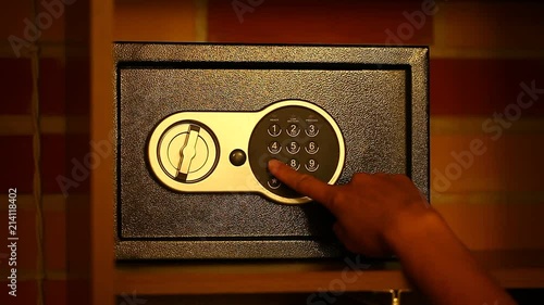 opening of a safe in the hotel room