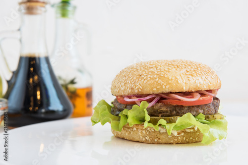 Tasty classical burger with...