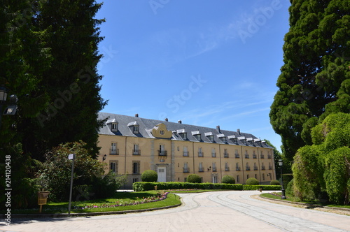 Facade Of The Palace Of The Gardens Of The Farm. Art History Biology. June 19, 2018. La Granja Segovia Spain.