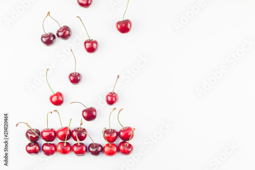 Fresh ripe cherry pattern isolated