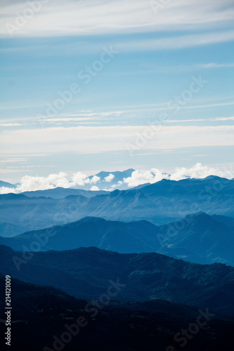 Portrait view from above the clouds, halfway up Volcan Baru, the largest mountain in Panama