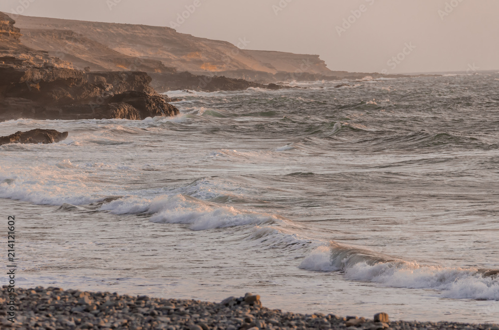 ocean landscape at sunset Fuerteventura.