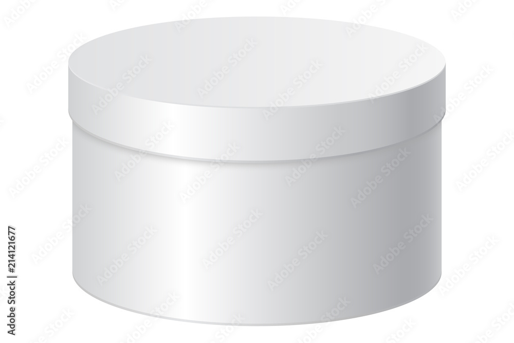 Round gift box. White blank package Round gift box. White blank package