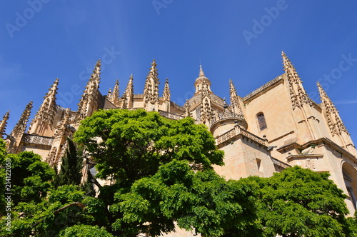 Beautiful Dome Of The Cathedral Of Segovia In Its Main Square. Architecture History Travel. June 18, 2018. Segovia Castilla-Leon Spain.