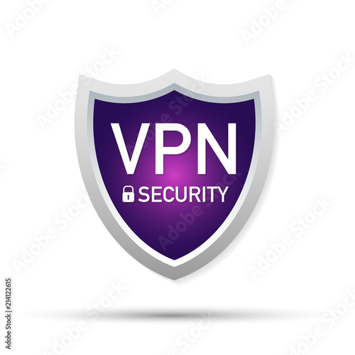 VPN Safety Shield sign on white background.