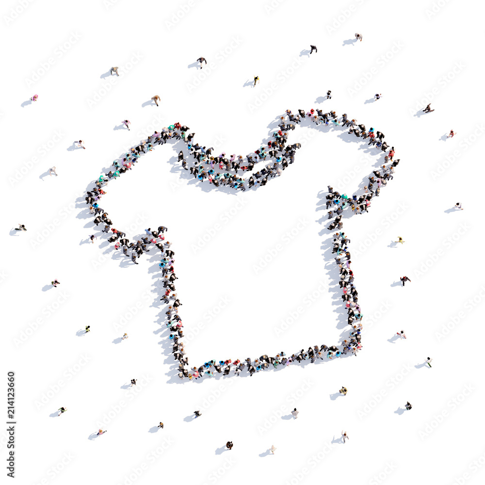 A lot of people form T-shirt, children's drawing A lot of people form T-shirt, children's drawing