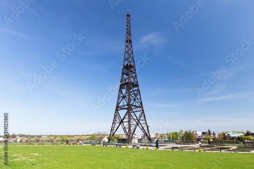 Gliwice in Silesia. An old wooden radio tower, one of the symbols of the beginning of the Second World War in Poland.