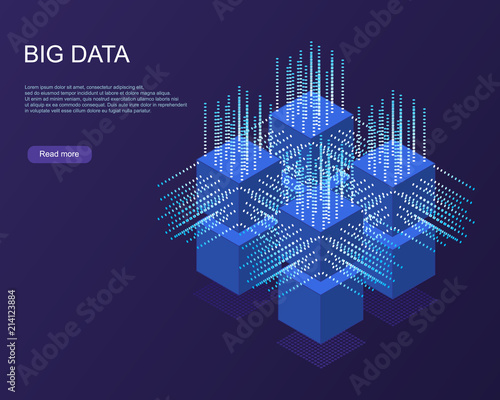 Digital Technology Web Banner. Big data