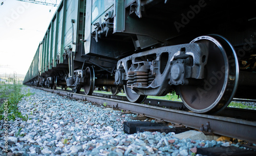 Wallpaper Mural railroad cars loaded with coal, the train transports coal. loading of wagons with coal. night views. Torontodigital.ca