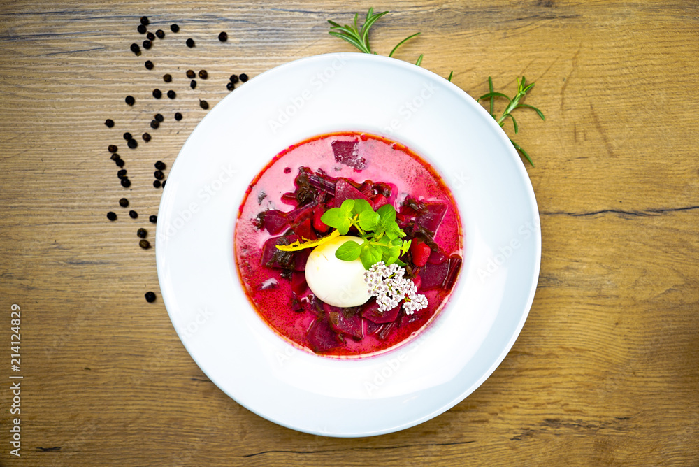 Borscht - traditional russian and ukranian beetroot soup Borscht - traditional russian and ukranian beetroot soup
