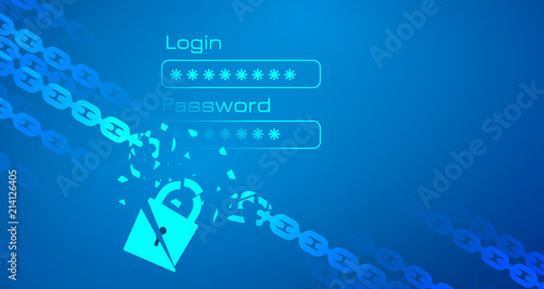 Personal data hacked theme with chain