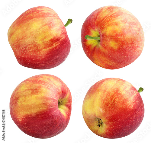 Fresh red apple isolated on white background with clipping path