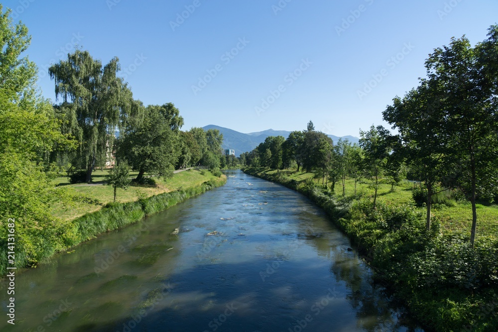 Water stream in river. Slovakia