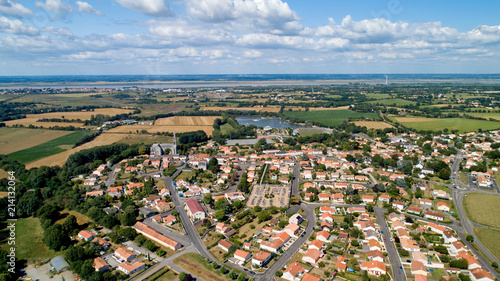 Vue aérienne du village de Saint Viaud en Loire Atlantique