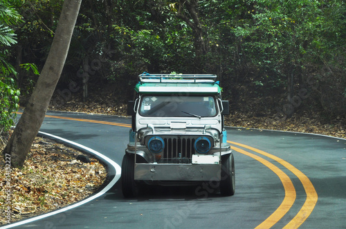 Jeepney on Mountain Road