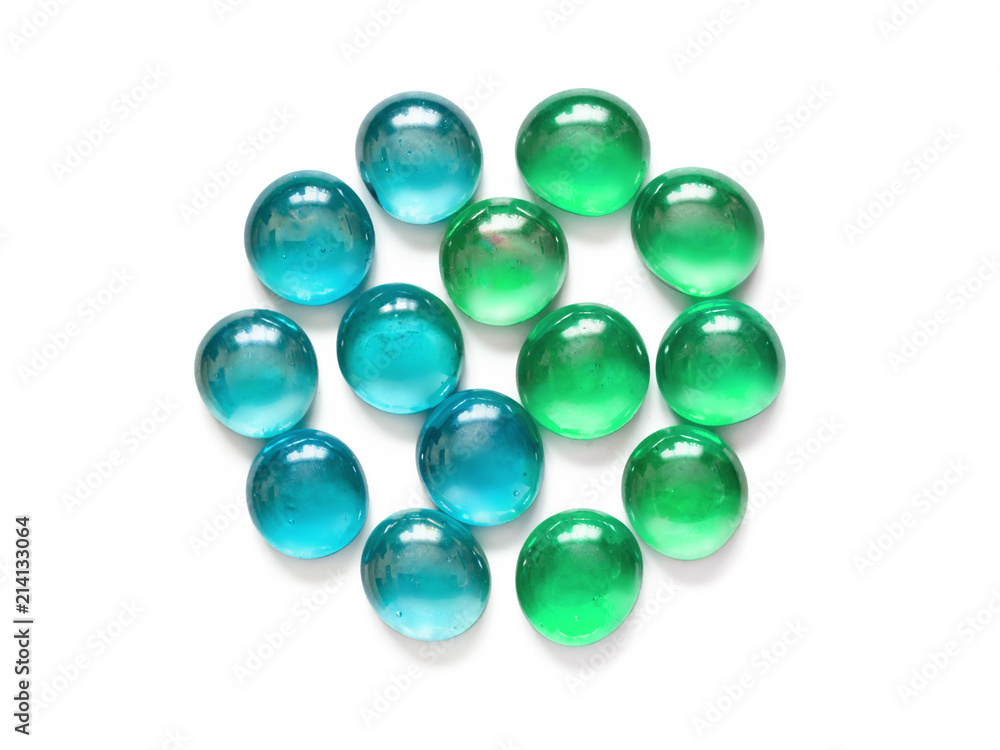 Green and turquoise glass stones Green and turquoise glass stones
