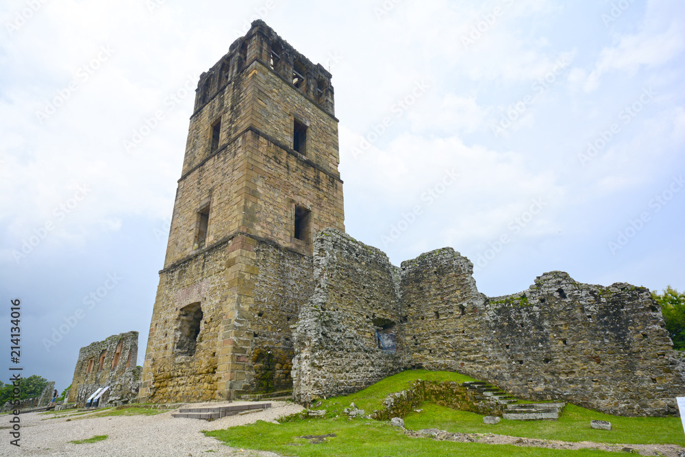 Ruins of the cathedral tower of the old City of Panama