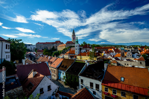 Romantic View of Castle and Roofs of Cesky Krumlov