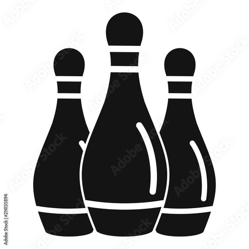 Bowling skittles icon. Simple illustration of bowling skittles vector icon for web design isolated on white background