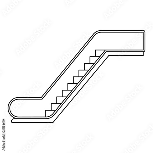 Glass escalator icon. Outline glass escalator vector icon for web design isolated on white background