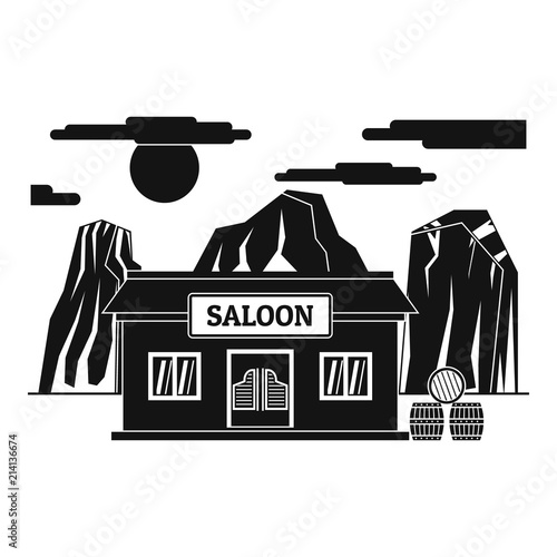 Western saloon icon. Simple illustration of western saloon vector icon for web design isolated on white background