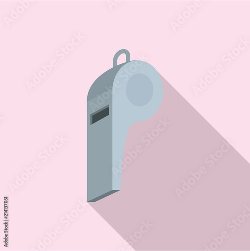 Grey whistle icon. Flat illustration of grey whistle vector icon for web design