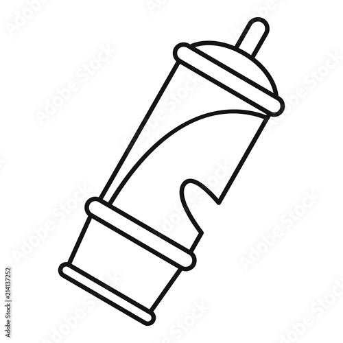 Retro whistle icon. Outline retro whistle vector icon for web design isolated on white background