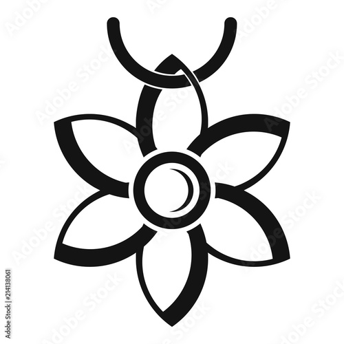 Flower necklace icon. Simple illustration of flower necklace vector icon for web design isolated on white background