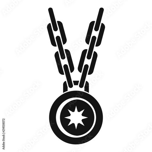 Necklace medallion icon. Simple illustration of necklace medallion vector icon for web design isolated on white background