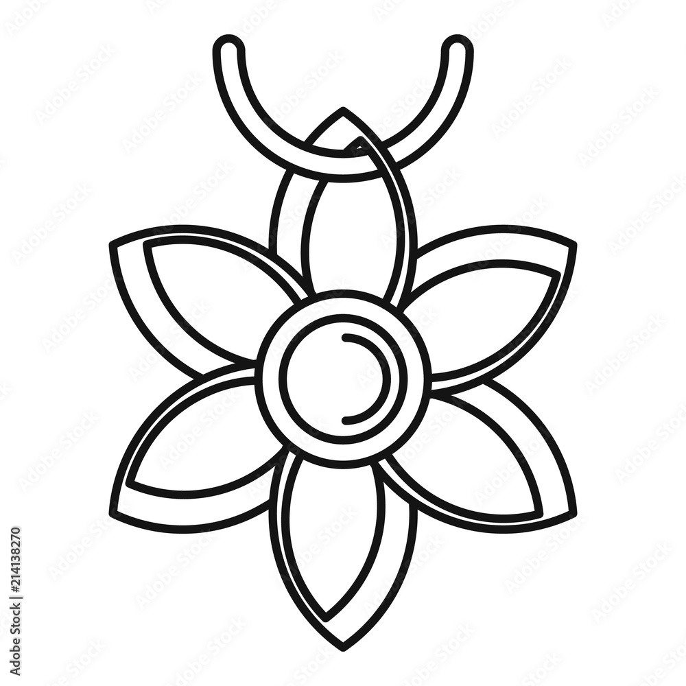 Flower necklace icon. Outline flower necklace vector icon for web design isolated on white background Flower necklace icon. Outline flower necklace vector icon for web design isolated on white background
