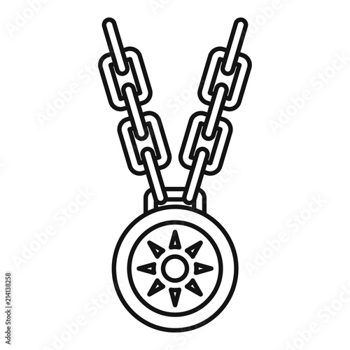 Necklace medallion icon. Outline necklace medallion vector icon for web design isolated on white background