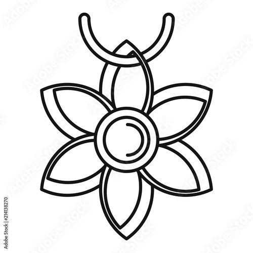 Flower necklace icon. Outline flower necklace vector icon for web design isolated on white background