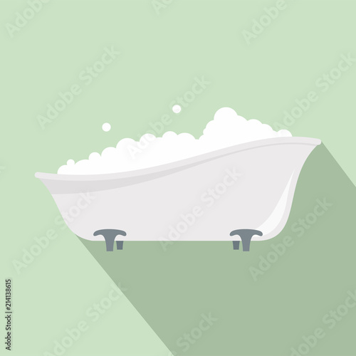 Bubblebath in bathtube icon. Flat illustration of bubblebath in bathtube vector icon for web design